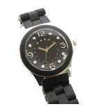 マークバイマークジェイコブス MARC by MARC JACOBS 腕時計 アナログ 3針 クォーツ シルバー色 黒 ブラック MBM9025 /AN52