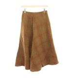 イエナ IENA フレアスカート 36 茶 ブラウン チェック ミモレ ロング Aライン /HN