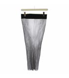 SHEER WIDE RIBBED SWEATER SKIRT タイトスカート ロング シアー シースルー 2 グレー 241-11355 /BM