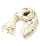 ラルフローレン RALPH LAUREN ストール マフラー 大判 ケーブルニット ロゴ刺繍 ウール 白 ホワイト /KU