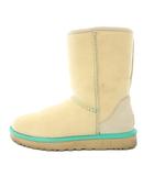 アグ オーストラリア UGG australia ムートンブーツ ショートブーツ 厚底 スエード ロゴ バイカラー US7 ベージュ 青 ブルー /BB