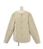ルルレモン lululemon ノーカラージャケット 中綿 ジップアップ ワンカラー L アイボリー /BB