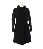 プラダ PRADA ロングコート ウール 襟デザイン アウター 38 黒 ブラック /TK