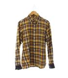ケネスフィールド KENNETH FIELD シャツ S イエロー チェック柄 ボタンダウンカラー 長袖 /JP