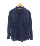 セブンバイセブン 7×7 シャツ 長袖 チェック柄 M 青 ブルー 紺 ネイビー SBSS18TSHC /YT