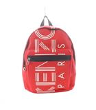 ケンゾー KENZO リュックサック デイパック 赤 レッド ロゴプリント フロントジップポケット /RI ■OS
