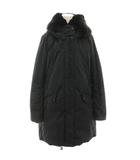 ウールリッチウーレンミルズ WOOLRICH WOOLEN MILLS コクーンパーカー ダウンジャケット アウター フード ラビットファー S 黒 ブラック WWCPS2869 /YT