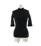 ブルーレーベルクレストブリッジ BLUE LABEL CRESTBRIDGE リブニット セーター 五分袖 ハイネック 38 黒 ブラック 55N25841 /KU