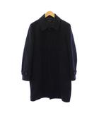 ナノユニバース nano universe ウールブレンドメルトンステンカラーコート アウター ロング丈 ワンカラー S 紺 ネイビー 668-4211202 /BB