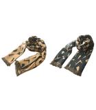 モディファイ Modify リバーシブルマフラー ストール 黒 ブラック 茶 ブラウン /SS ■OS