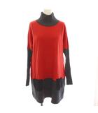 ヒロコビス HIROKO BIS チュニック 9 赤 グレー 長袖 ハイネック /RE