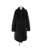 シンプリシテェ Simplicite 23AW ステンカラーコート 中綿 ロング キルティング 切替 ボア 黒 ブラック /KU