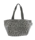 エルベシャプリエ Herve Chapelier パンサーブラン 舟形 ハンドバッグ ショルダーバッグ ヒョウ柄 レオパード 黒 ブラック 白 ホワイト /AN9