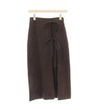 マーキュリーデュオ MERCURYDUO リネン混 スリット スカート ロング S 茶 ブラウン /☆G