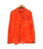 オークリー OAKLEY 総柄 シャツ ボタンダウン 長袖 XL オレンジ 45971583 /☆G