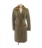 モスキーノチープアンドシック MOSCHINO CHEAP AND CHIC チェスターコート ロング丈 ファー襟 アウター F34 ベージュ /AN46