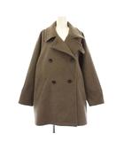 イエナ IENA 25AW ダブルブレストハーフコート アウター ワンカラー ウール 36 茶 ブラウン 25020900985040 /BB