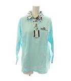 マンシングウェア MUNSINGWEAR ポロシャツ LL 水色 七分袖 襟・前立て柄 /JP