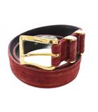 ロエベ LOEWE ベルト スエード 75 赤 レッド /TK ■OH