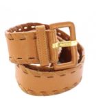 ロエベ LOEWE ベルト レザー ハンドステッチ 80 ベージュ /TK ■OH