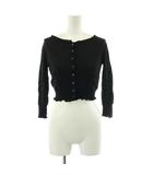 マックスマーラ MAX MARA ニットカーディガン 長袖 クルーネック ショート丈 S 黒 ブラック P7MMBGIA55B /KU
