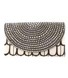 マリメッコ marimekko キッピス柄 マルチケース クラッチバッグ セカンドバッグ キャンバス レザー 総柄 ベージュ 茶 ブラウン /BB