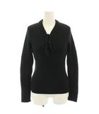 セリーヌ CELINE ニット セーター Vネック 長袖 レースアップ リブ編み S 黒 ブラック 12 323 1029 /YT