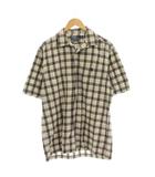 ポロ バイ ラルフローレン Polo by Ralph Lauren 90s CALDWELL チェックシャツ 半袖 M ベージュ 黒 /KH