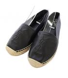 サンローラン パリ SAINT LAURENT PARIS エスパドリーユ レザー シューズ 36.5 黒 ベージュ 458573 /TK