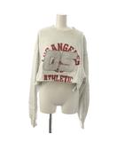 25AW F 白 トレーナー ショート丈 ラインストーン /JP