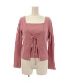 ラグナムーン LagunaMoon アンサンブルニット F ピンク キャミソール カーディガン /JP