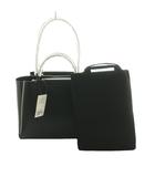 Wハンドル3RM トートバッグ 縦長ハンドバッグ付き 黒 ブラック /SS ■OS