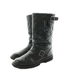 シャネル CHANEL ココマーク エンジニアブーツ ミドル丈 キルティング レザー 39.5 黒 ブラック 1G26590 /KU