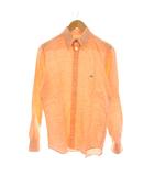 エトロ ETRO リネン ボタンダウンシャツ 長袖 S オレンジ /YM