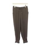 ノーブル NOBLE イージーパンツ サテン 裾スリット 総柄 38 茶 ブラウン 21030240107120 /HN