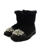 レディ Rady ムートンブーツ ショートブーツ ビジュー L 黒 ブラック /AN56