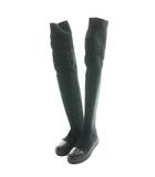 マックスマーラ MAX MARA WOOLINニットロングブーツ ニーハイブーツ 37 黒 ブラック /SS ■OS