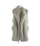 ザラ ZARA フェイクファーベスト ノースリーブ M-L ベージュ /AP