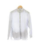 ヤエカ YAECA ワイシャツ 長袖 ストライプ柄 白 青 S スナップボタン /JP