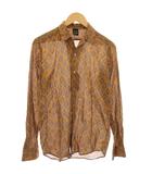 バグッタ Bagutta JOHNNY シャツ オープンカラー 長袖 総柄 slim 38/15 茶 ブラウン 09088 /TK