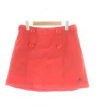 ルコックスポルティフ le coq sportif GOLF スカート ひざ丈 ミニ 9 赤 レッド ボタン装飾 プリーツ/GP