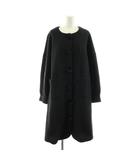 フランシュリッペ franche lippee ノーカラーコート ロング ウール混 M 黒 ブラック 3195270 /KU