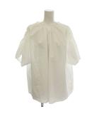 ボールジー BALLSEY トゥモローランド プロセスドコットン ギャザーブラウス 半袖 シャツ 36 白 ホワイト 11-01-32-01333 /☆G