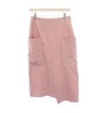 イエナ IENA タイトスカート ミモレ ロング アシンメトリー ウール混 36 ピンク /HN