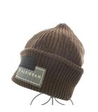 25AW ニット帽 ニットキャップ ビーニー 帽子 ロゴ ダメージ加工 S 茶 ブラウン SH0TB0001 /AN4