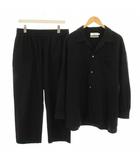 グラフペーパー Graphpaper 25AW セットアップ 上下 エクストラファインウールビベラスリーピングシャツ パンツ Extra Fine Wool Vivella Sleeping Shirt Pants 長袖 イージーパンツ ウエストゴム 1 黒 ブラック /YT