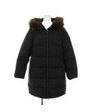 ナノユニバース nano universe ダウンコート ロング ジップアップ アウター 38 紺 ネイビー ラクーンファー フード付き 673-9214003 /YM