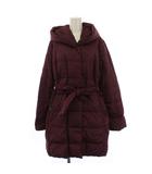 マックスマーラ ウィークエンドライン MAX MARA WEEKEND LINE ダウンコート ロング ジップアップ フード ベルト付き 44 ボルドー /BM