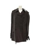 トレンチコート ラムレザー ショート丈 ミディアム アウター M 茶色 ブラウン F86434 /YM