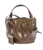 トッズ TOD'S ハンドバッグ ショルダーバッグ エナメル ブラウン /TK